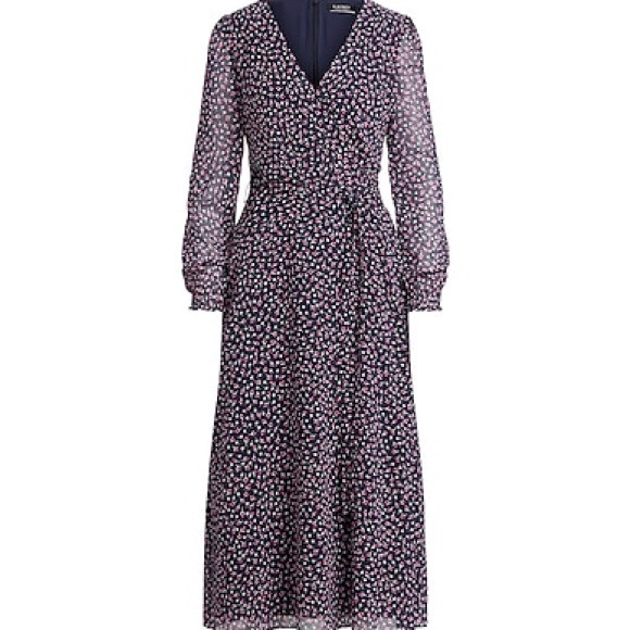 LAUREN RALPH LAUREN FLORAL GEORGETTE DRESS SIZE 18 - Picture 2 of 15